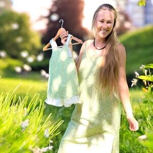Mother Daughter Matching Celebration Dress Handmade by Spring